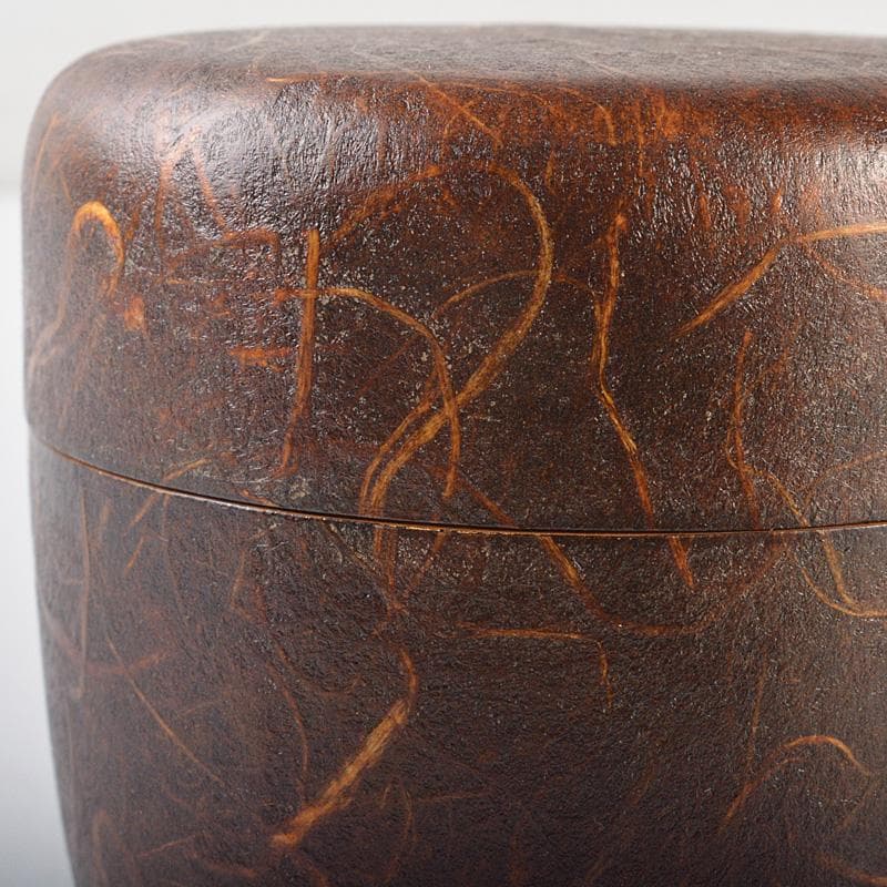 茶道具　石井隆鳳作　吹寄蒔絵　螺鈿装飾　銀杏紅葉文　大棗　共箱　V　R6604