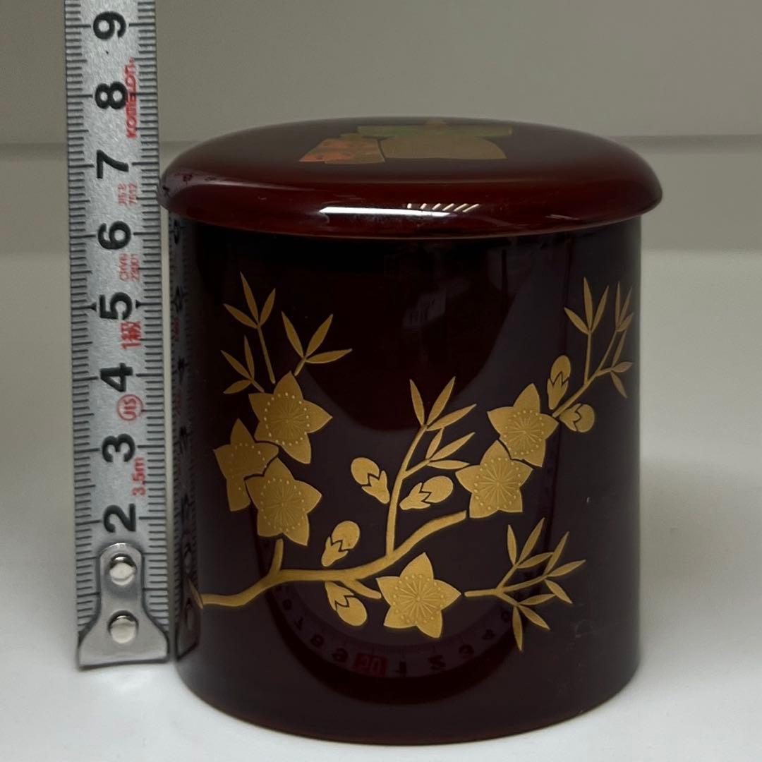時代 菊紋様 平棗 共箱 高さ5cm 東キ7-1122☆2F 丸棗形 菊 2.2リットル