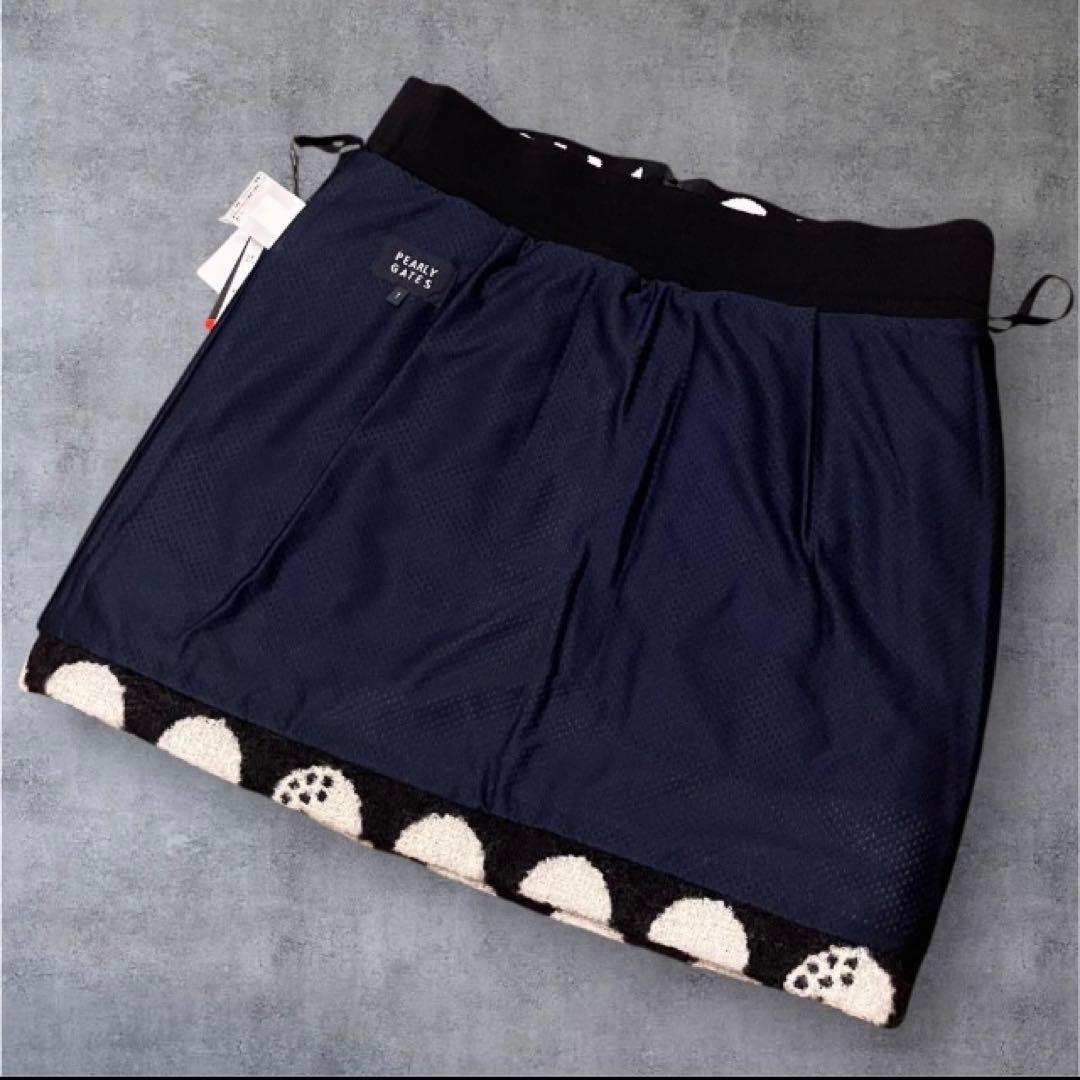 【新品】パーリーゲイツ　中綿リングチェックスカート BIGドット柄　1