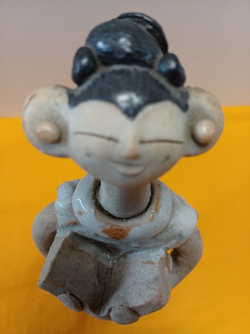 砥部焼　森元青芳　陶器人形