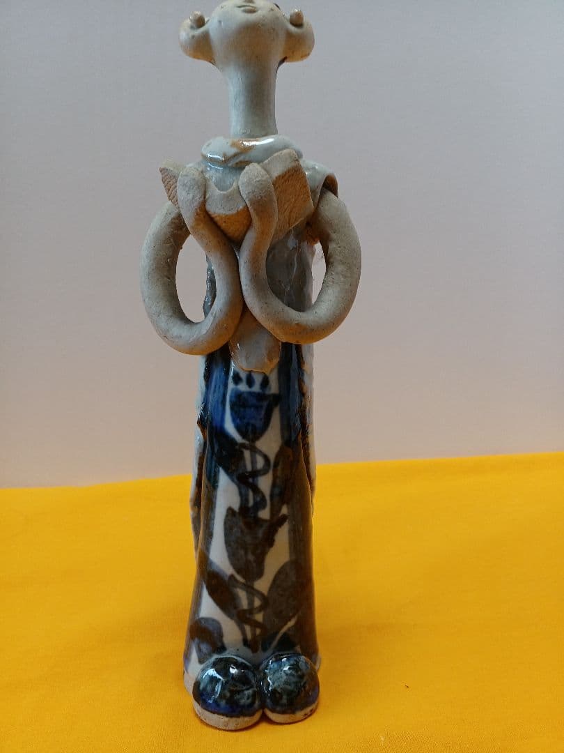 砥部焼　森元青芳　陶器人形