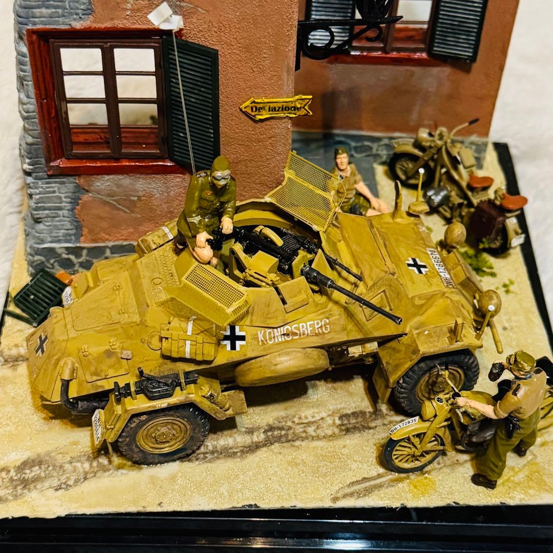 ドイツ軍偵察部隊 輪装甲偵察Sd.Kfz.222ジオラマ情景ジオラマセット