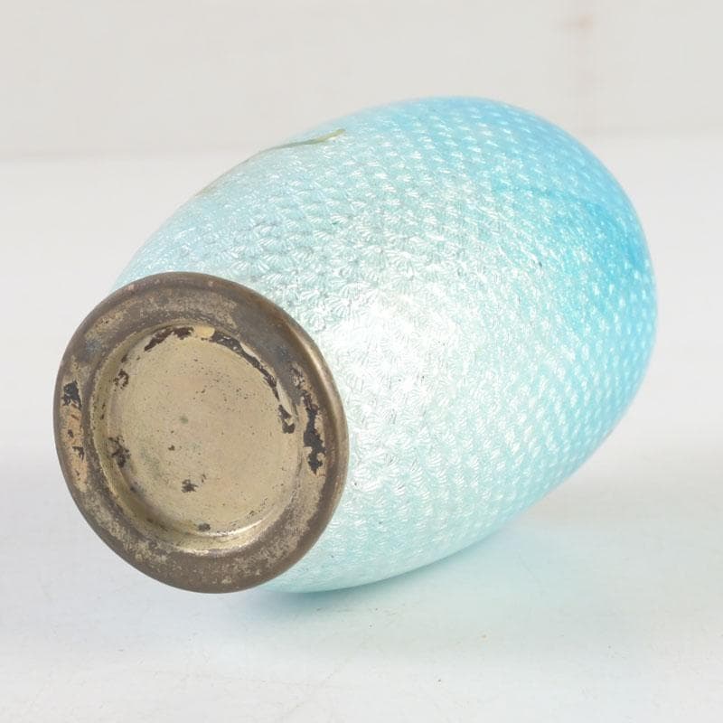 中国 古七宝琺瑯彩 龍文瓶 唐木台 時代箱付 V 9724 上海 香港