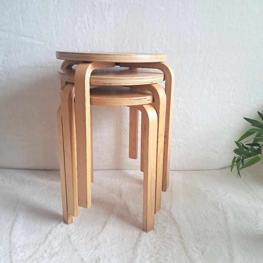 廃盤品　IKEA イケア　フロスタ　スツール　3脚　スタッキングチェア