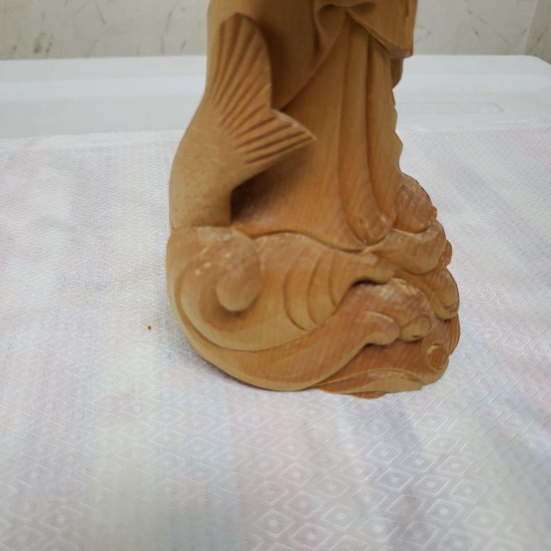 Bフライデー 蔵出し特価仏像☆桧材 滴水観音菩薩像☆高さ：約30cm