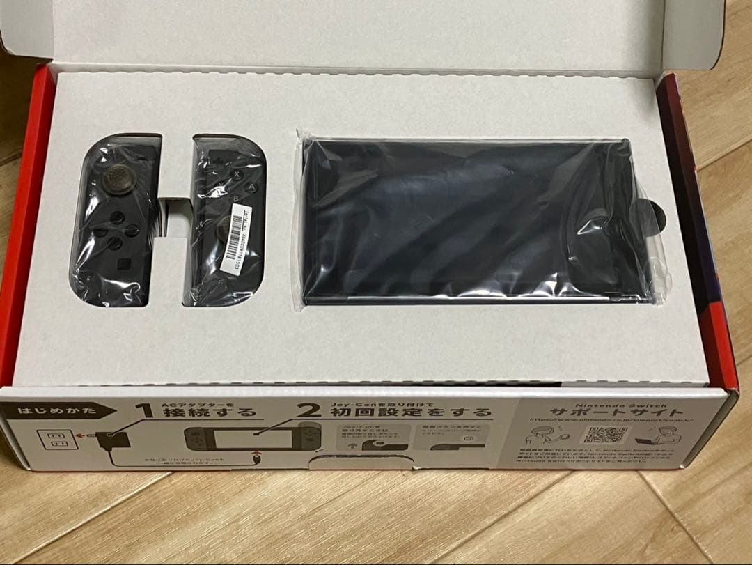 Nintendo Switch グレー本体セット クリアカバー 携帯ケース付