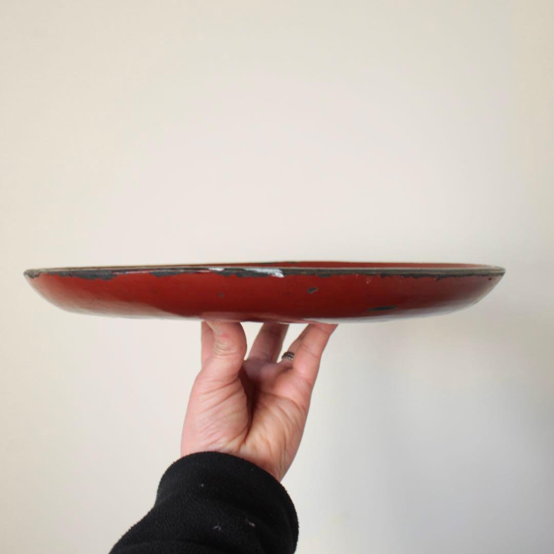 朱塗り 丸盆 幕末明治頃 古道具 アンティーク