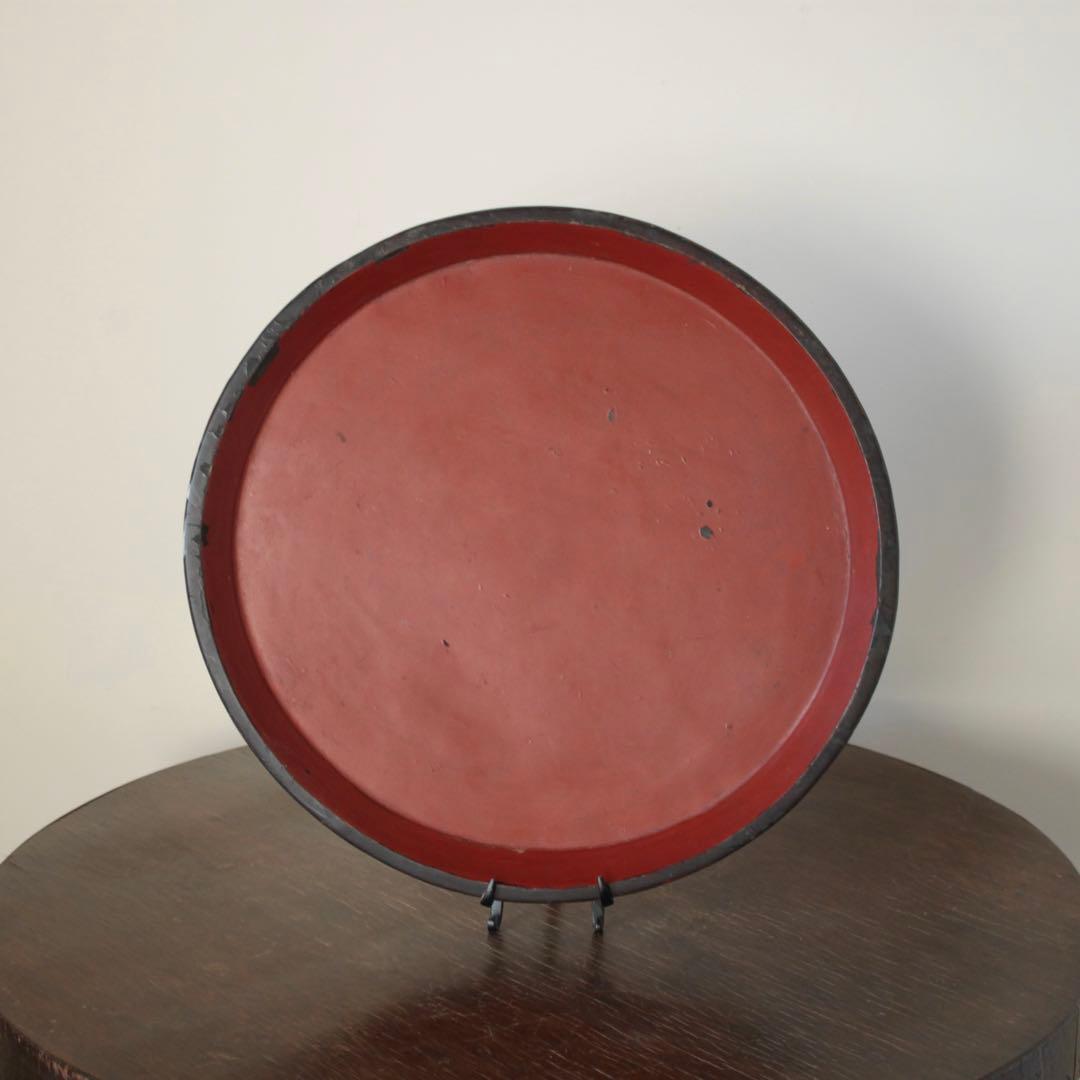 朱塗り 丸盆 幕末明治頃 古道具 アンティーク