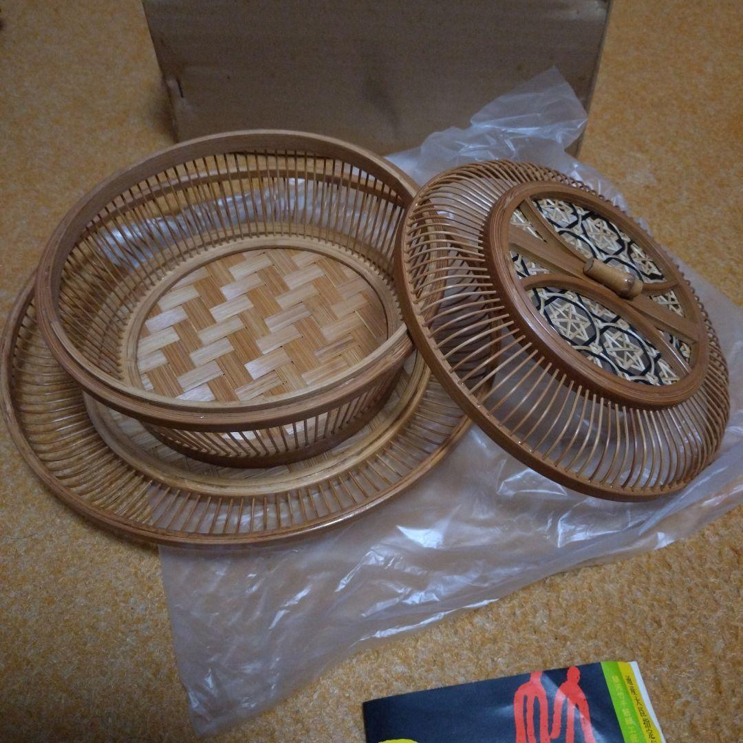 駿河竹千筋細工 竹心坊 伝統工芸品 盆 菓子器 花器 花