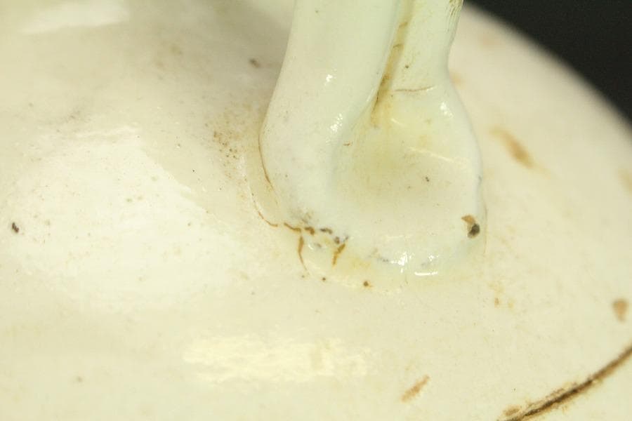 中国美術 磁州窯 十世紀後半 白磁掻落鳳紋水注 瓶 高23cm (LC248)