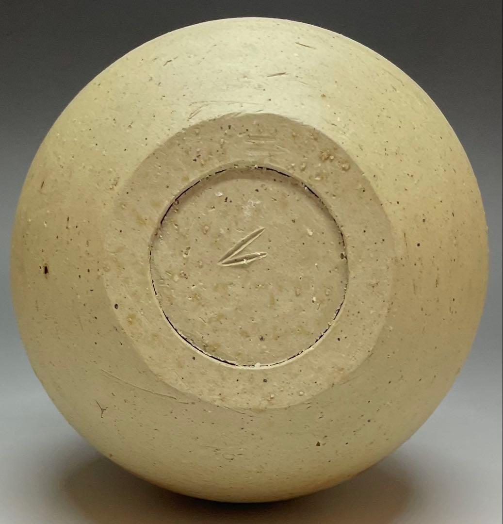 人間国宝 伊勢崎淳 緋襷花入 箱付(四方桟) U901