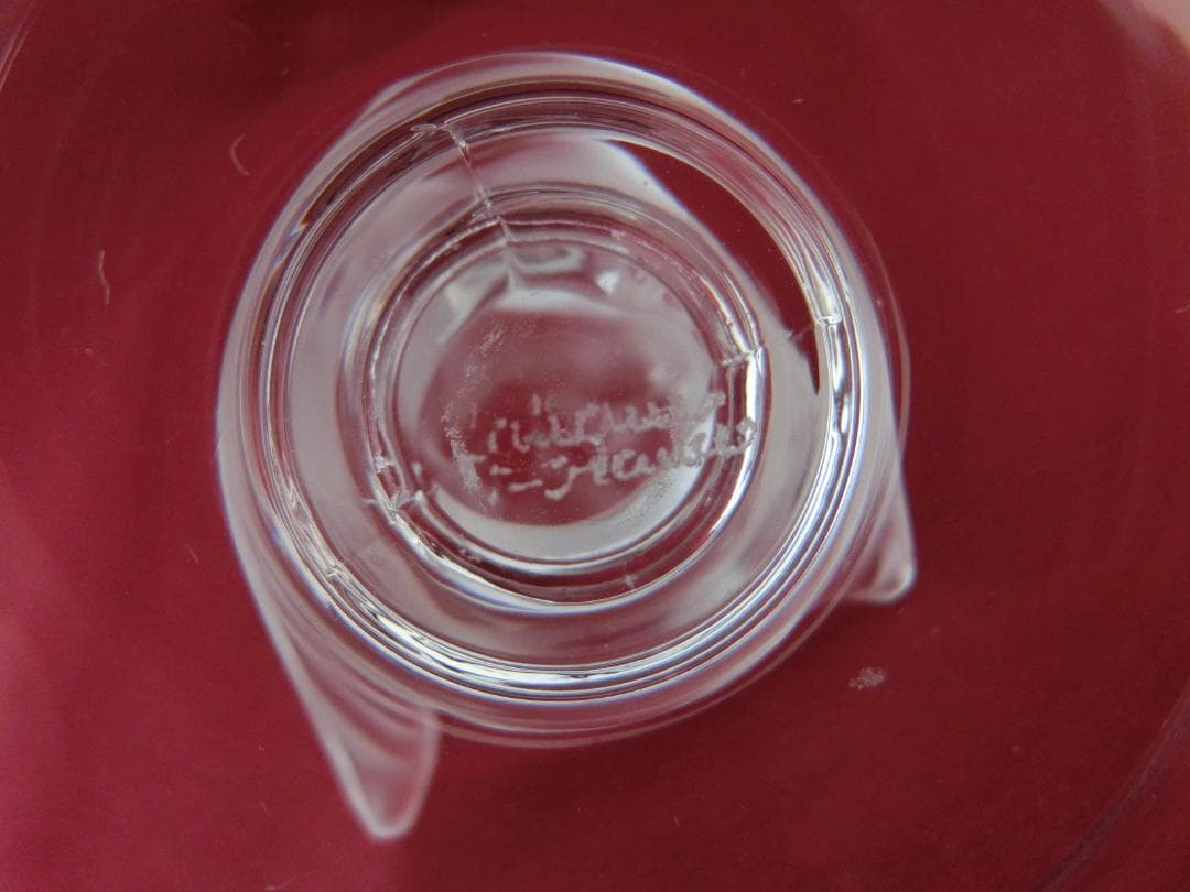 LALIQUE』クリスタルガラス・リングトレイ雀