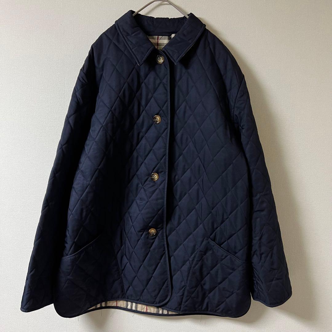 BURBERRY LONDON/ノバチェック キルティングコート/ネイビー