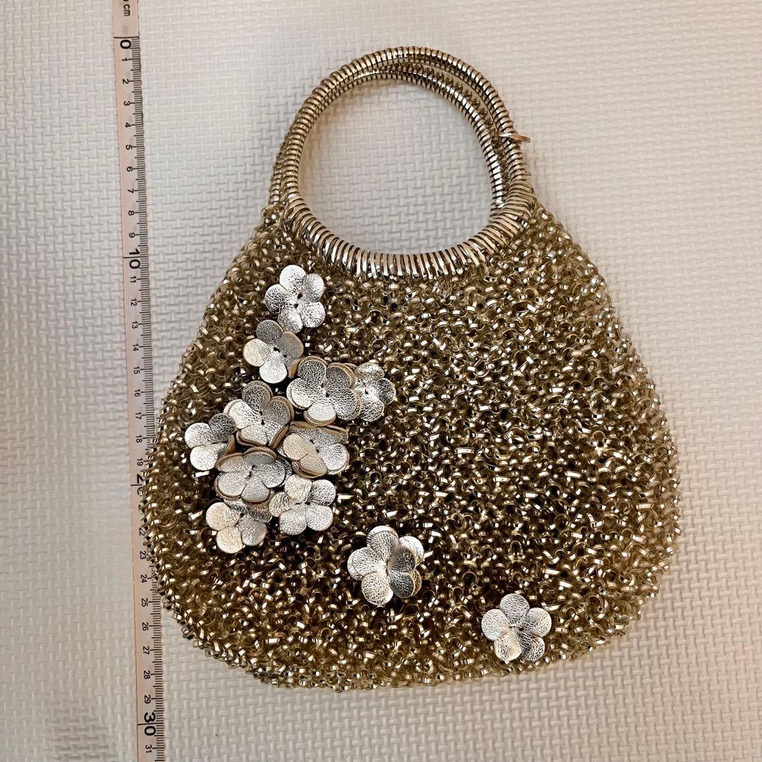 ANTEPRIMA アンテプリマ　袋付き　シルバー　ワイヤーバッグ　お花モチーフ