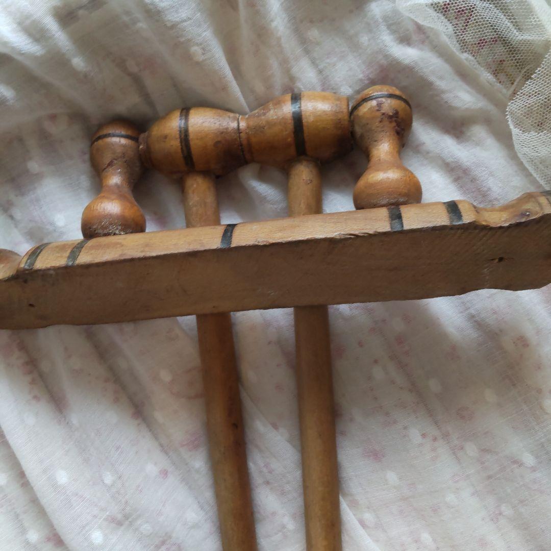 フランス アンティーク キッチン リネンハンガー バンブーハンガー