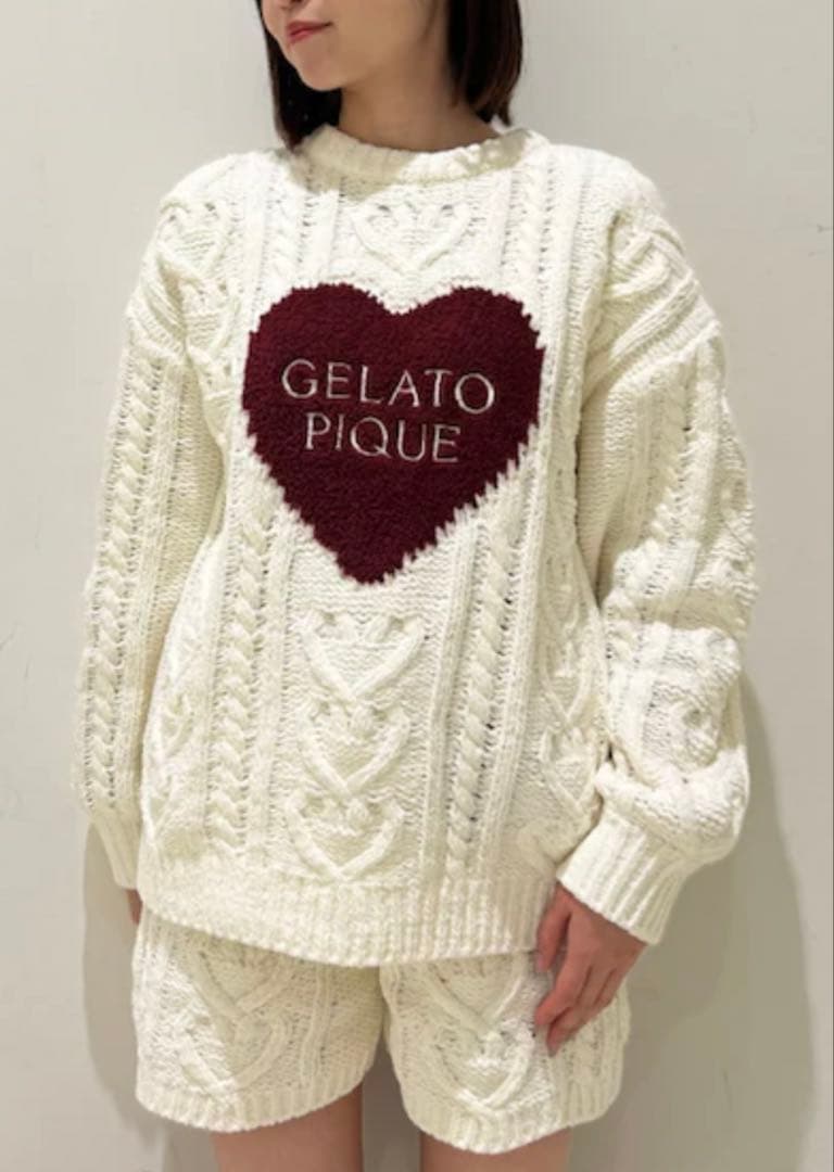 GELATO PIQUE ルームウェア ハートアランプルオーバー&ショートパンツ