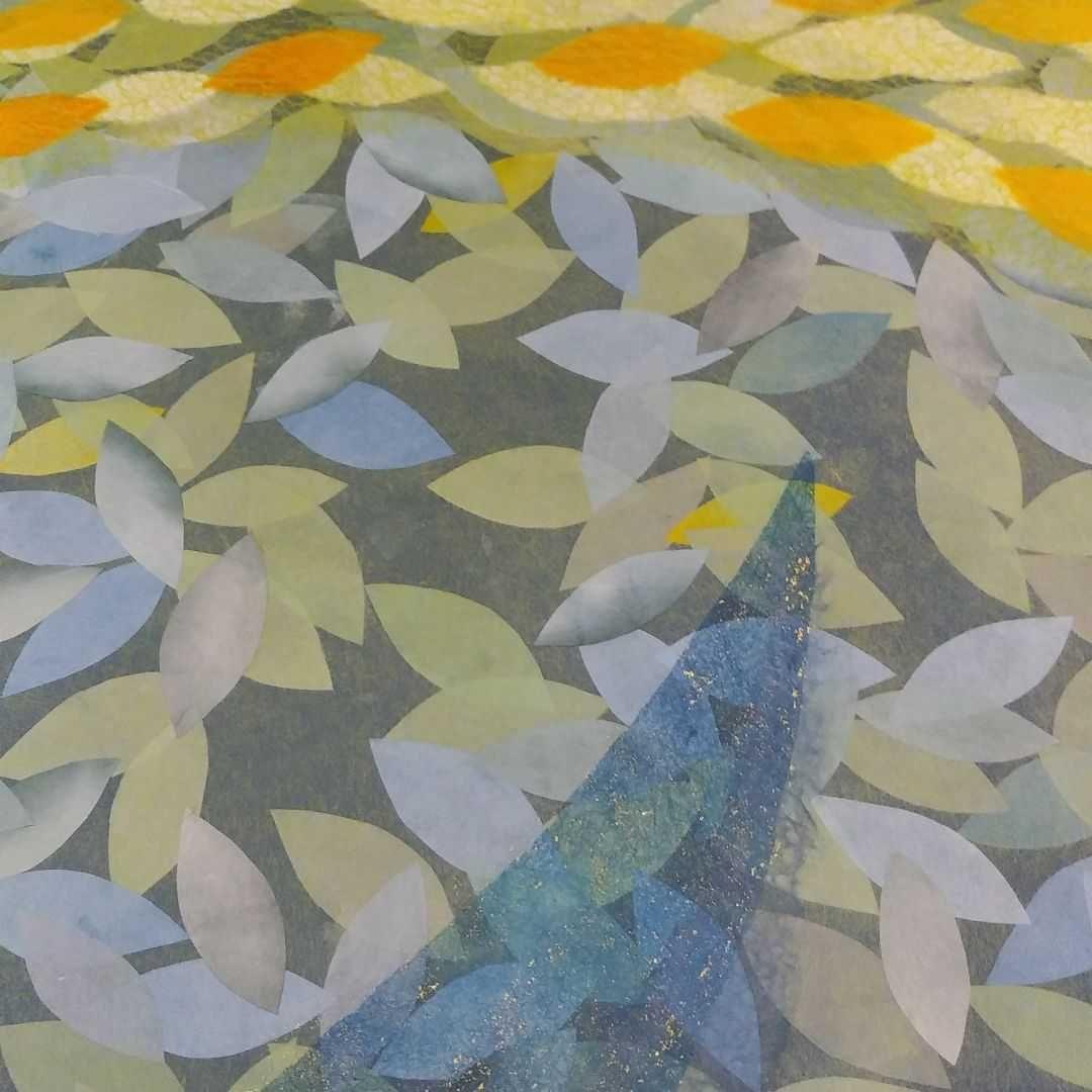 【ちぎり絵】「　動　」　(F20サイズ)　ハンドメイド　暮らしに彩りを