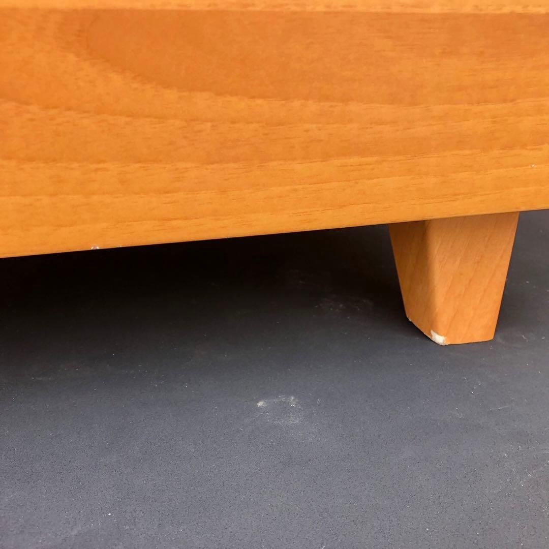 ナチュラルウッド 6段キャビネット ガラス窓付き