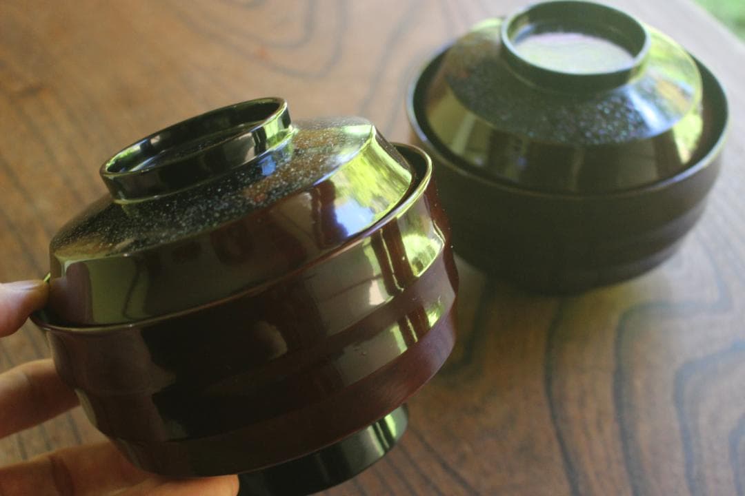 時代逸品！極上塗分け螺鈿塗の美しい煮物椀2点（検輪島塗蒔絵