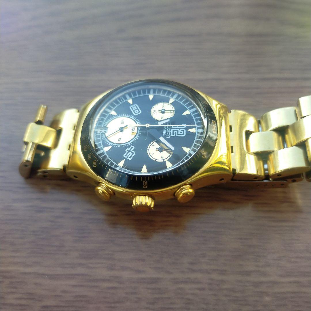 激レア！スウォッチクロノグラフ黒金メタル