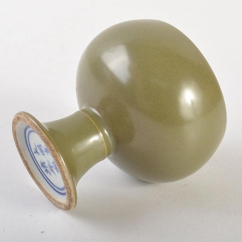 中国 大明嘉靖年製 茶葉末釉 高足杯 合わせ箱 C 6800