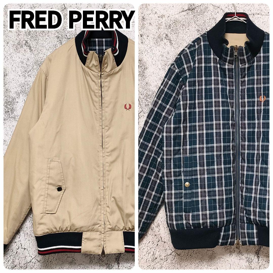 フレッドペリー リバーシブル 中綿 ジャケット サイズL チェック柄