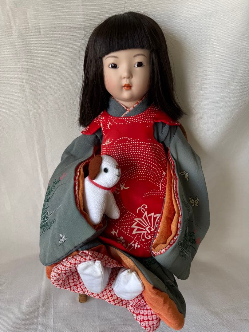可愛い市松人形 ビスクドール 約40㎝ 一部布あり - メルカリ
