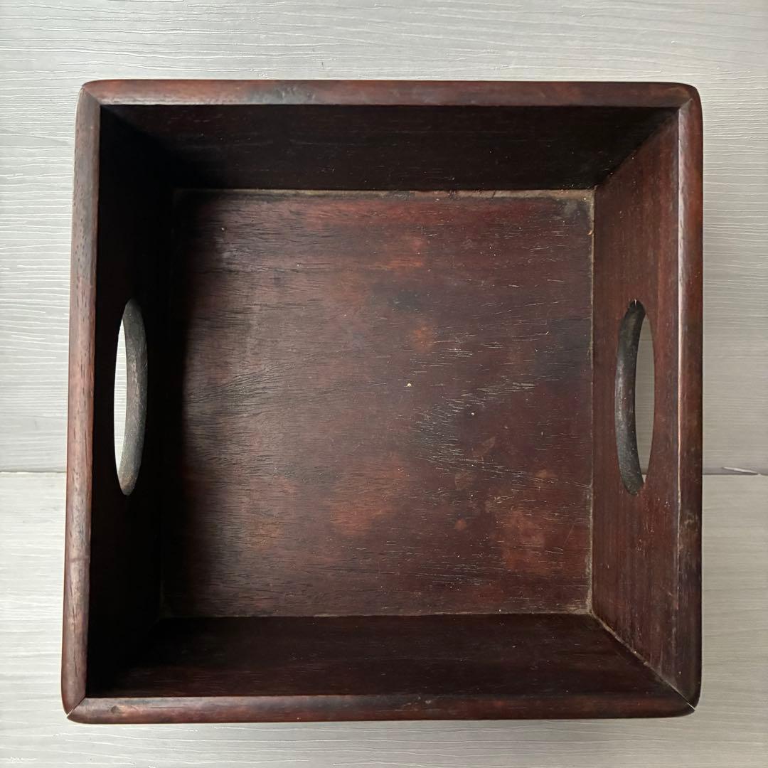 煙草盆 茶道具 九谷焼 陶器 角福 青手 灰入れ 竹灰吹 木箱 年代