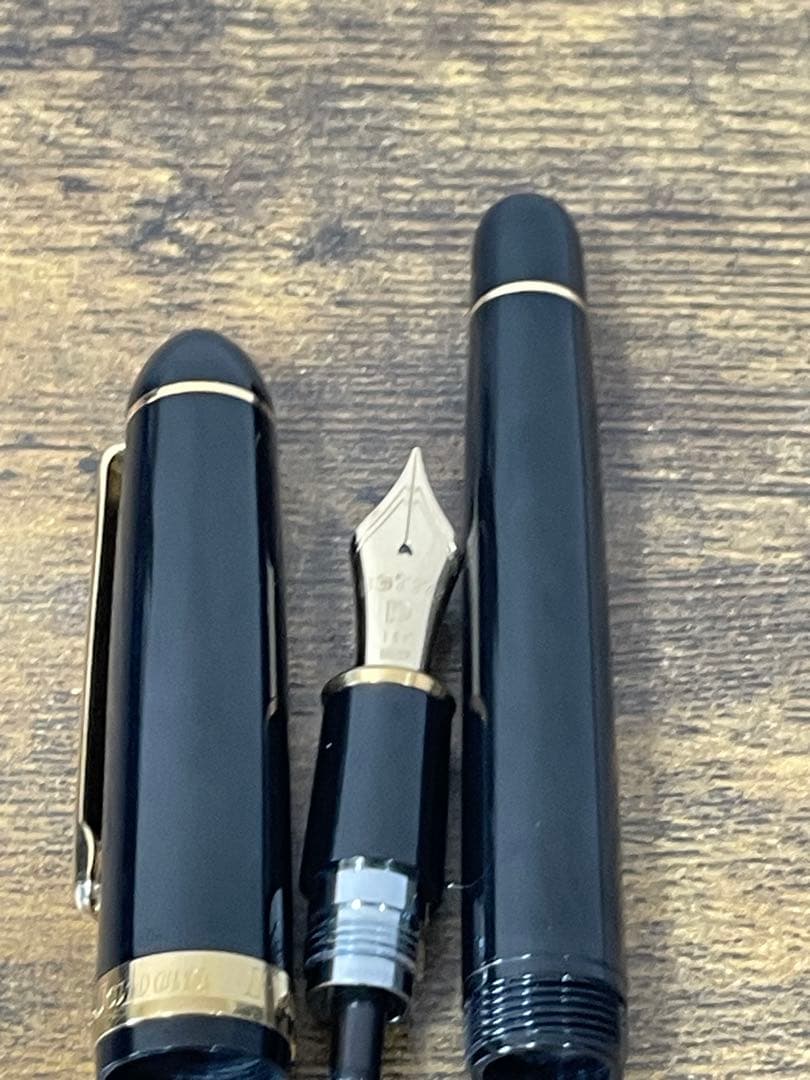 試筆のみ 細軟ニブ 14金 ゴールド×ブラック プラチナ 万年筆