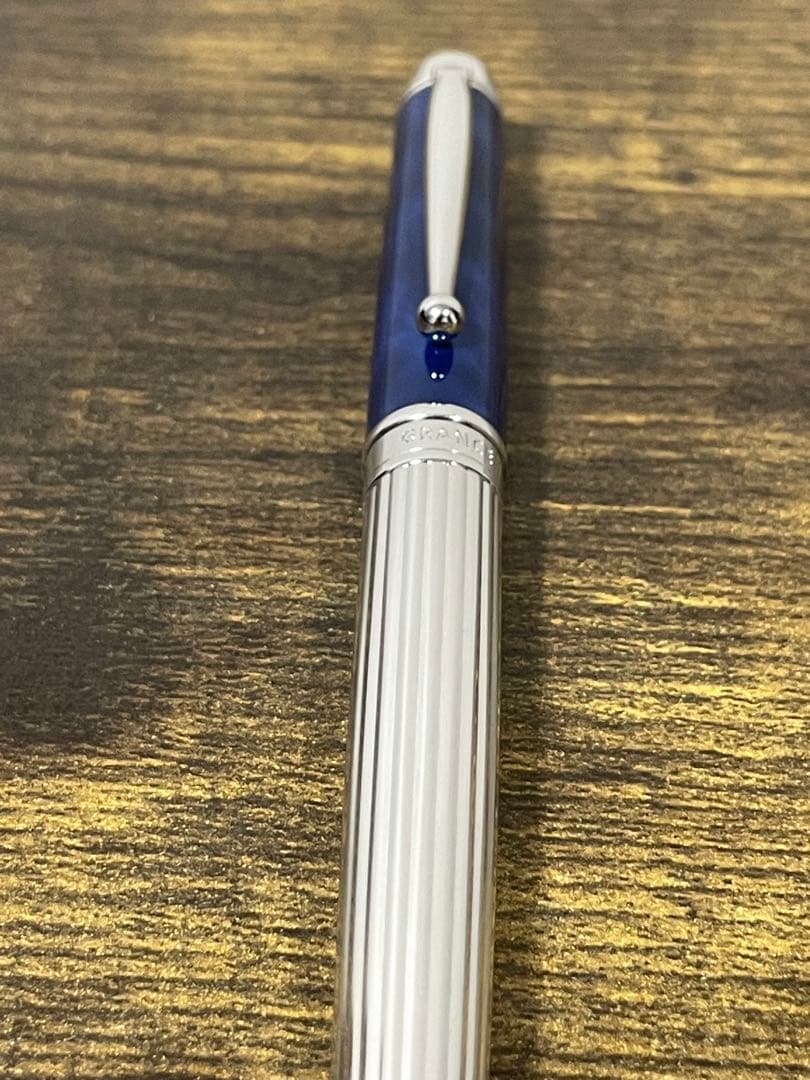 新品 ロジウムストライプ×マーブル マリンブルー グランセ パイロット