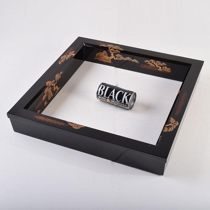 茶道具 輪島塗 組橋貞風作 老松蒔絵 炉縁 共箱 C R9229B