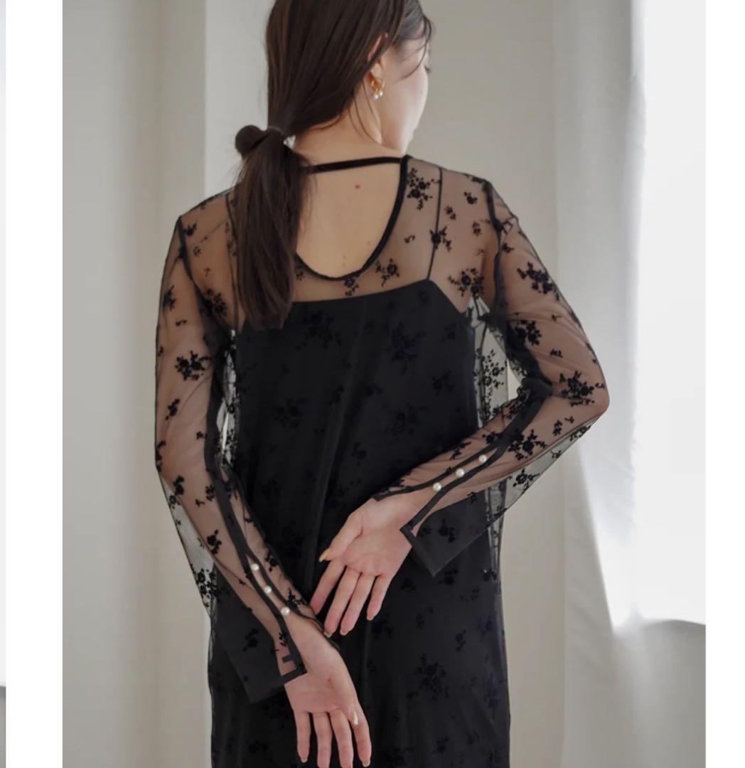 kaene フロッキーベロア2wayドレス 36