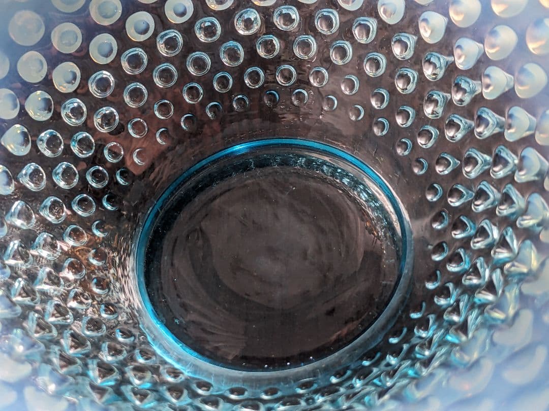 フェントン ブルーオパルセント ホブネイル ラージフリルボウル お