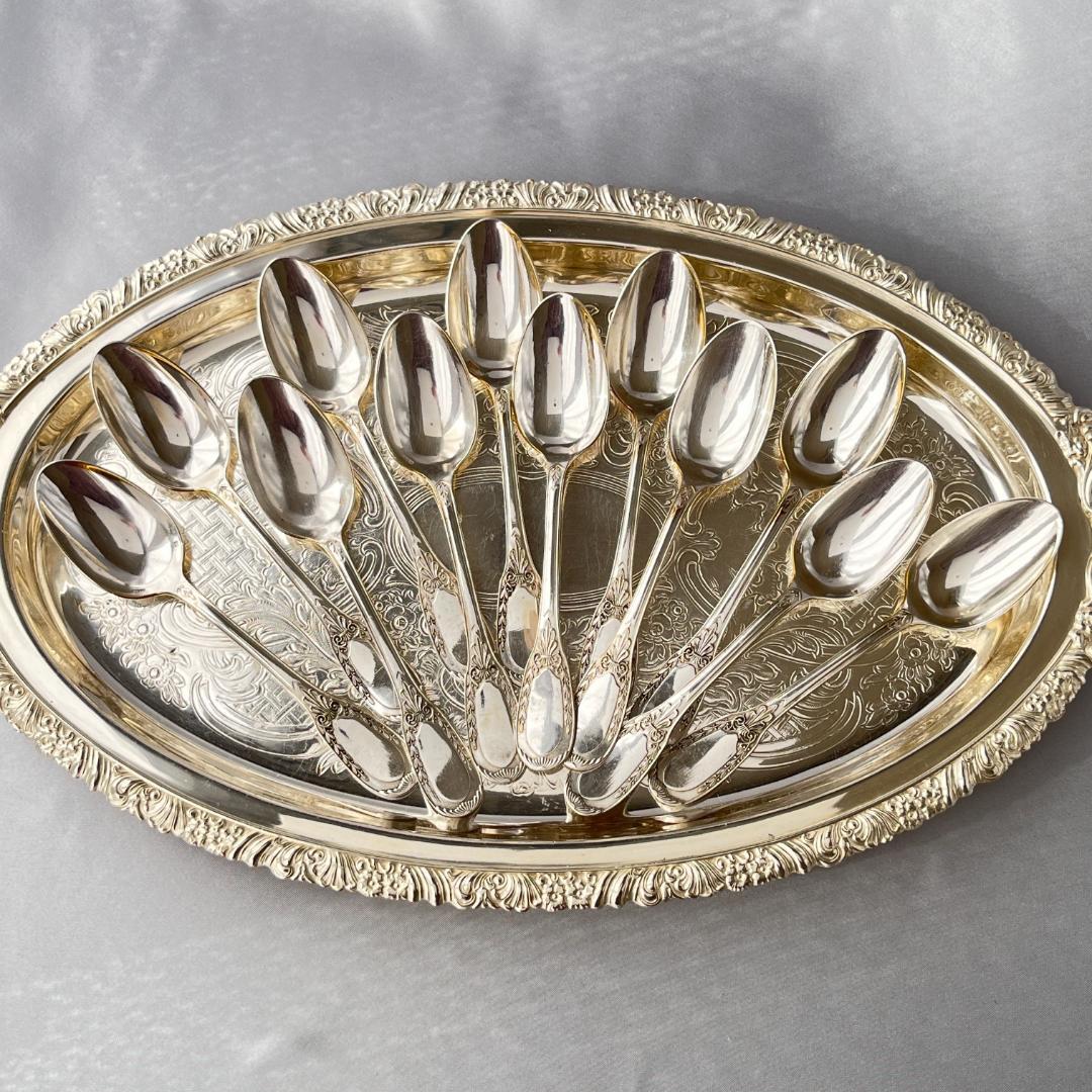 【仏蘭西】 帝政様式 コーヒースプーン 12本 14.5cm