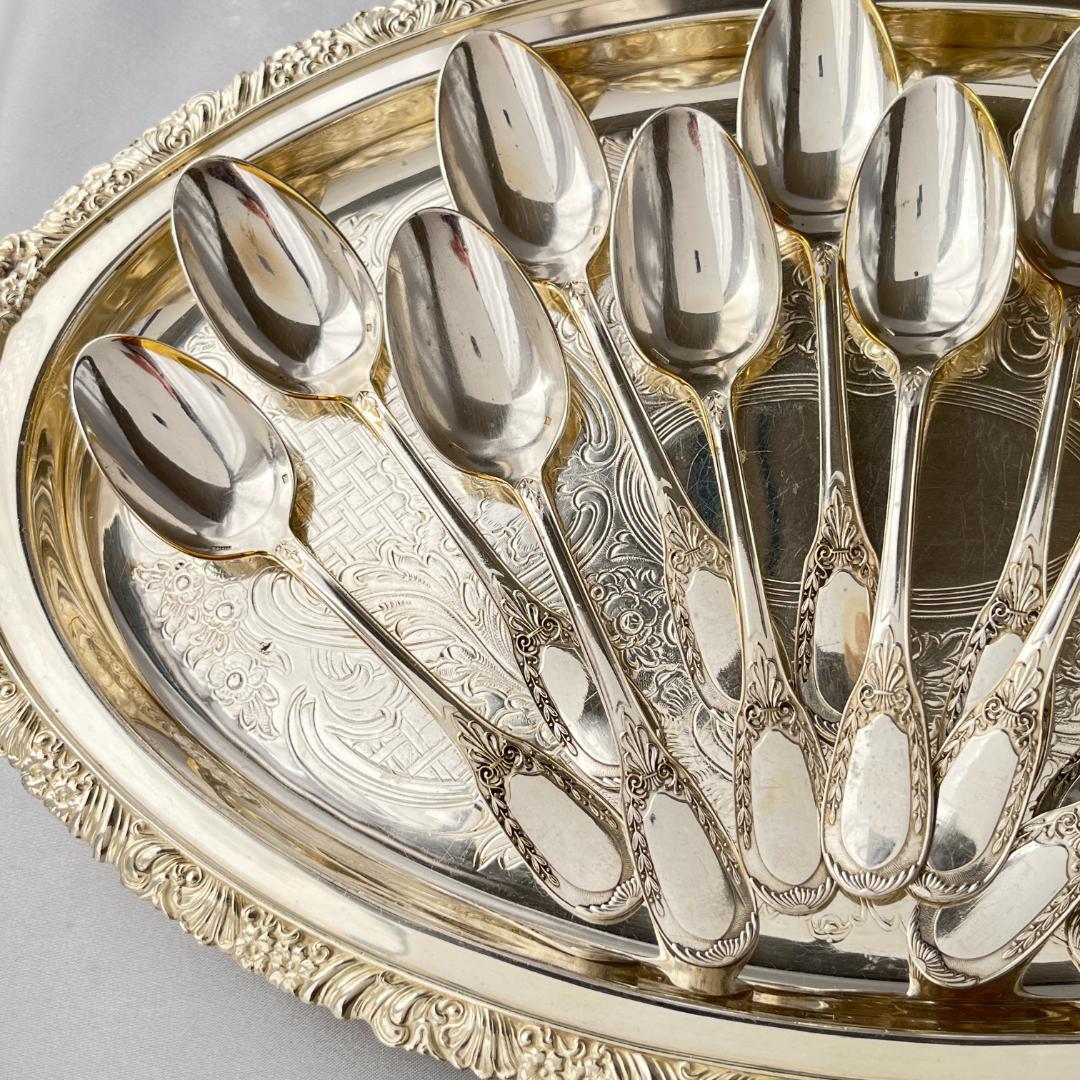 【仏蘭西】 帝政様式 コーヒースプーン 12本 14.5cm