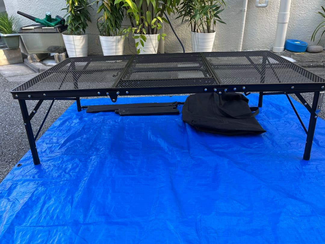 ロゴス(LOGOS) アイアンメッシュ テーブル 収納バック付き