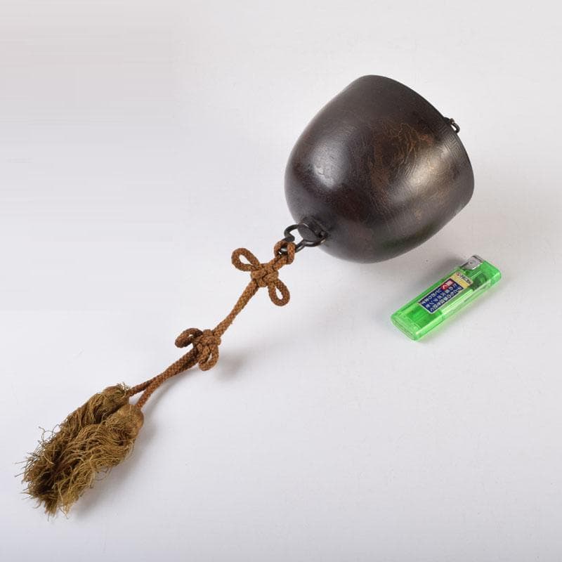 中国 古銅宣徳銅 漢詩山水楼閣文 壁飾 時代箱付 C 9086