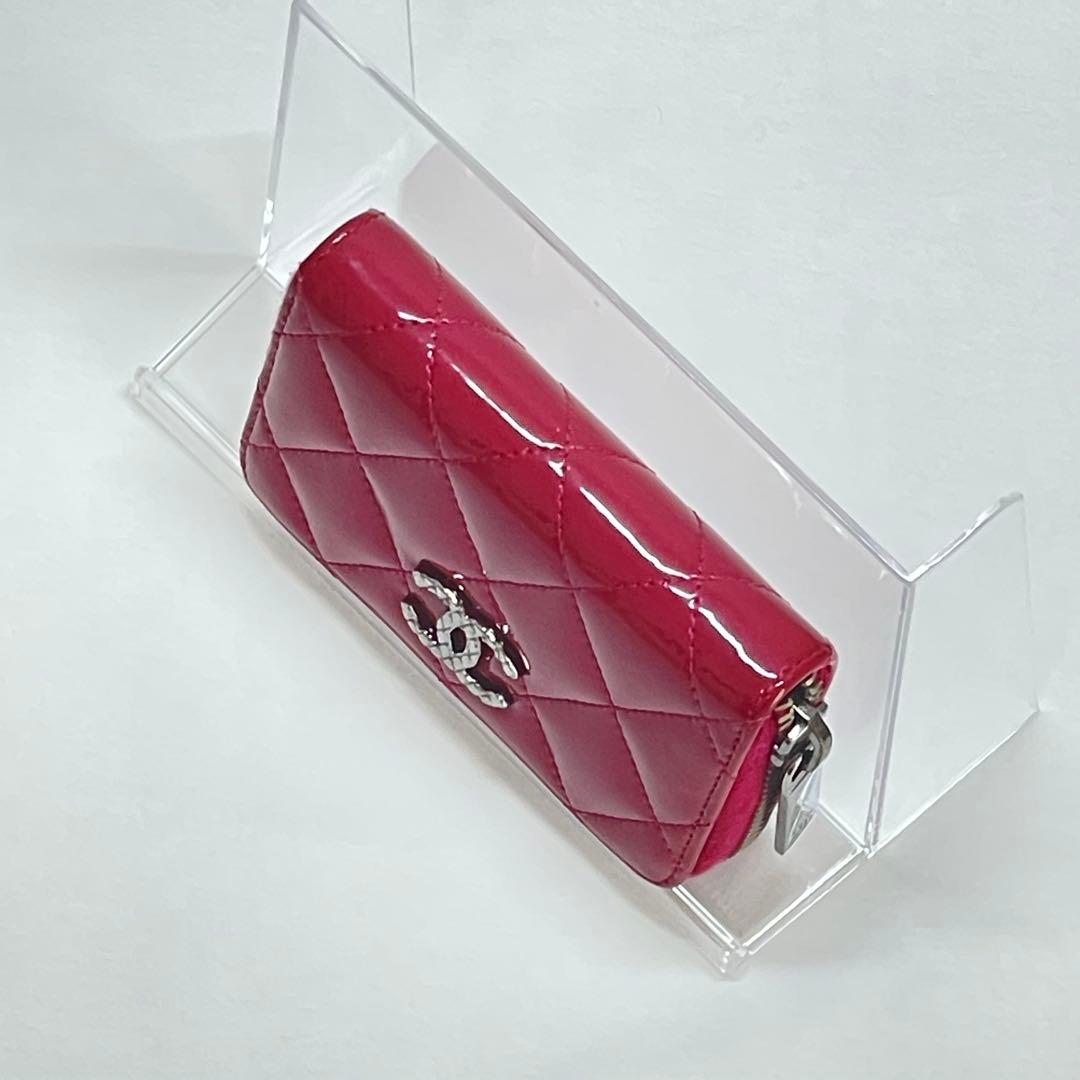 【希少 美品 正規品】CHANEL ピンク エナメル ケース 小銭入れ