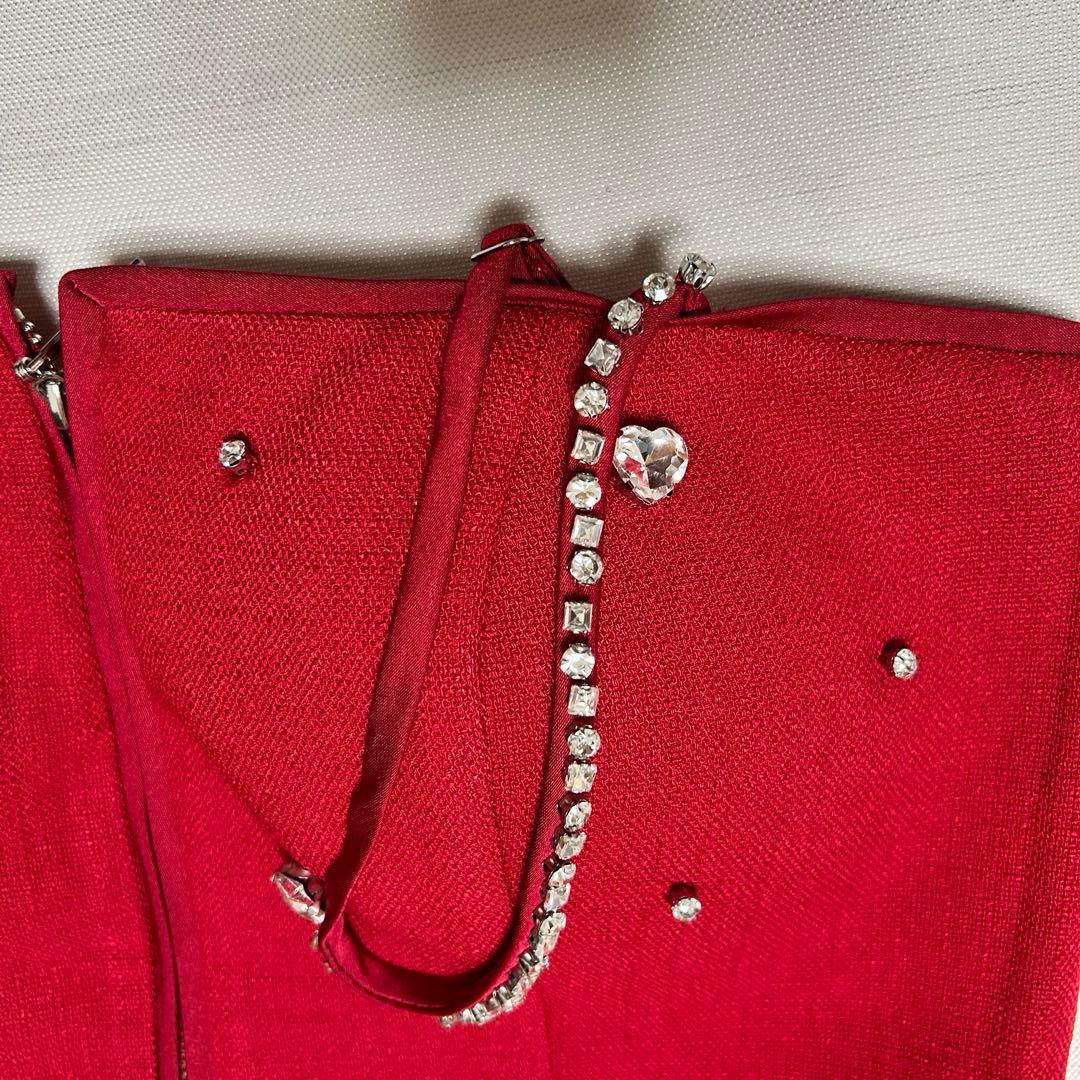 16日取り置き専用　robe de fleurs ビジュー装飾ミニドレス