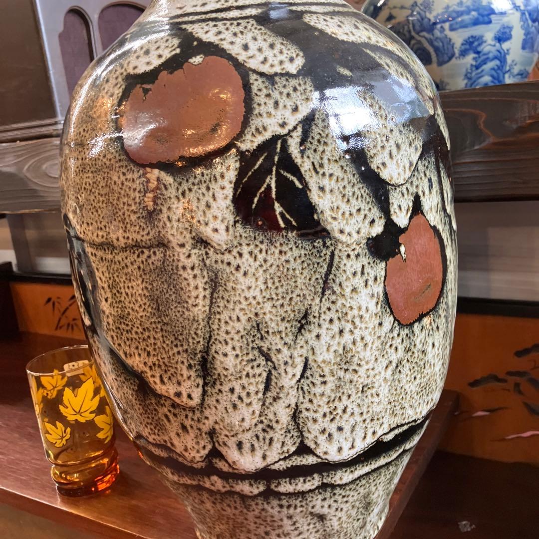 壺　柿図　花びん