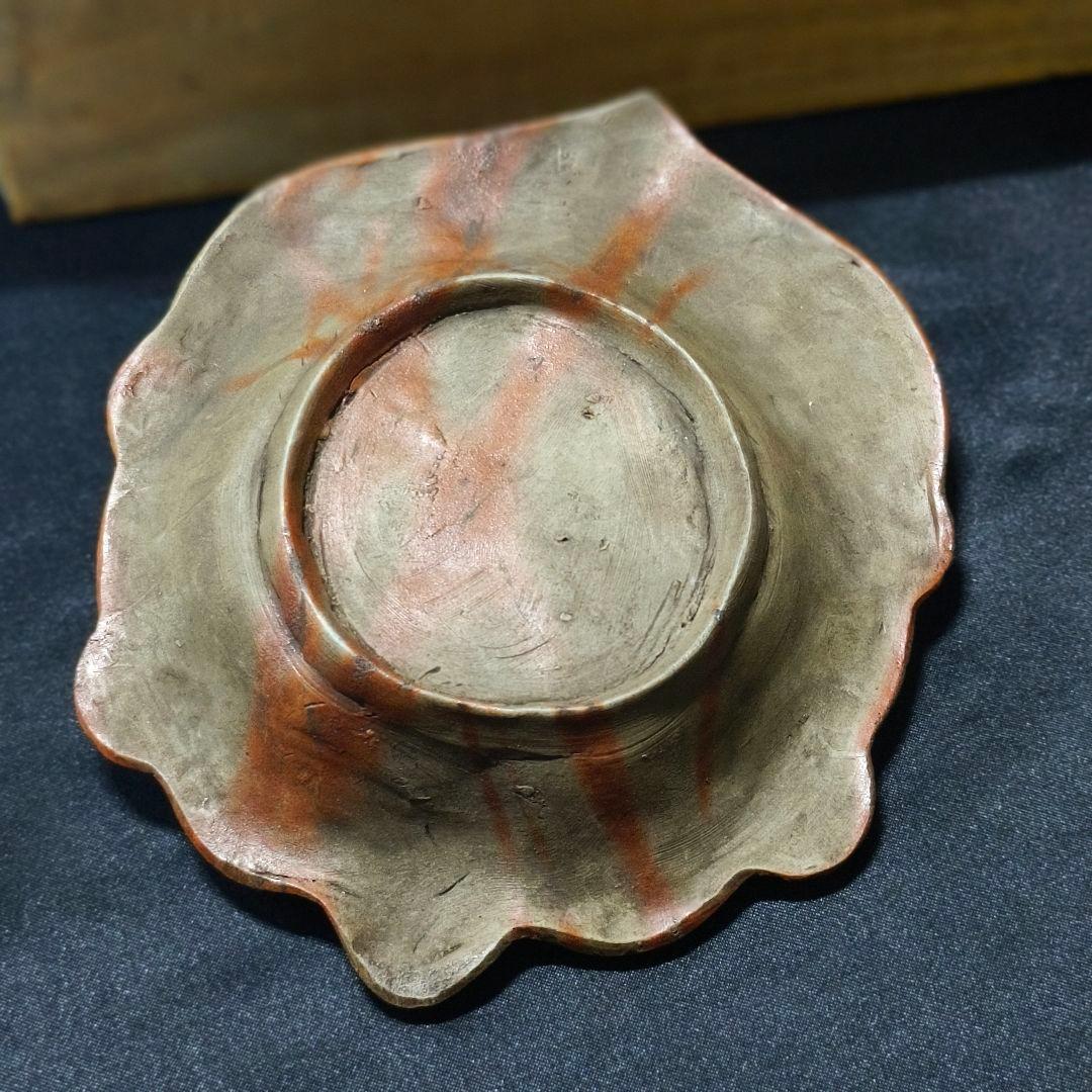 古備前 火襷亀甲皿 桃山骨董 無銘 古美術 アンティーク 蒐集家放出美品 古箱付