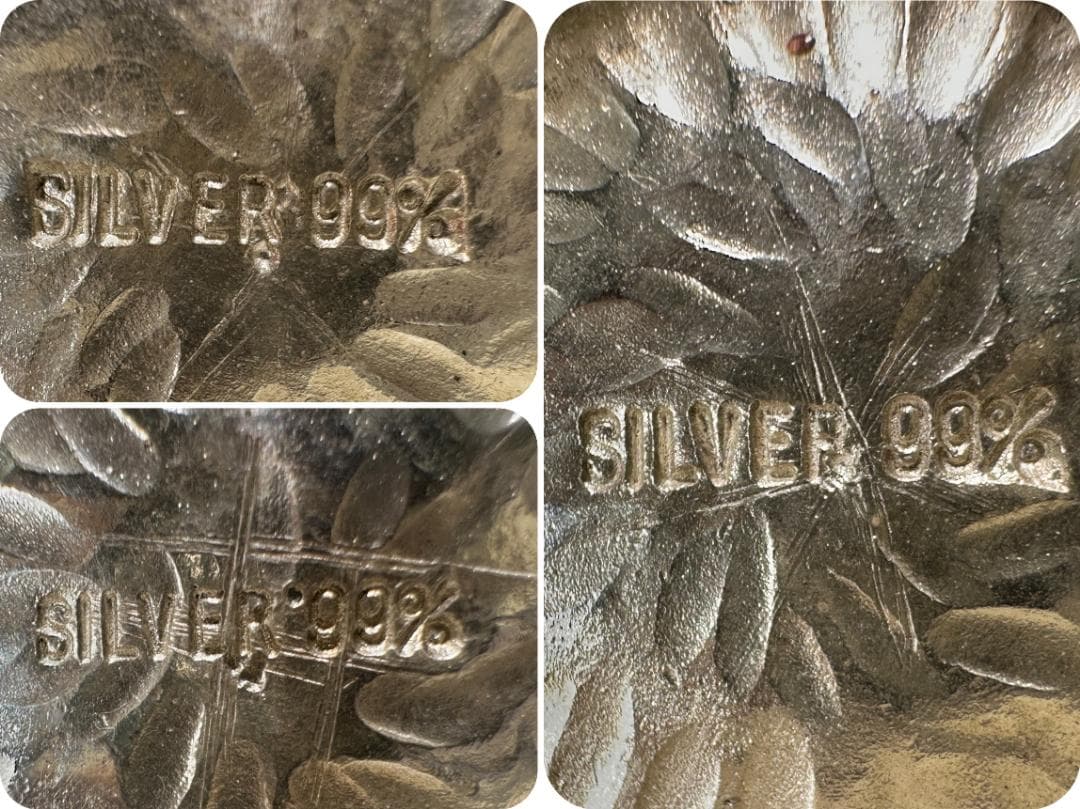 韓国美術　純銀製　刻印有　調味料入　七宝　茶器　茶道具　重さ317g