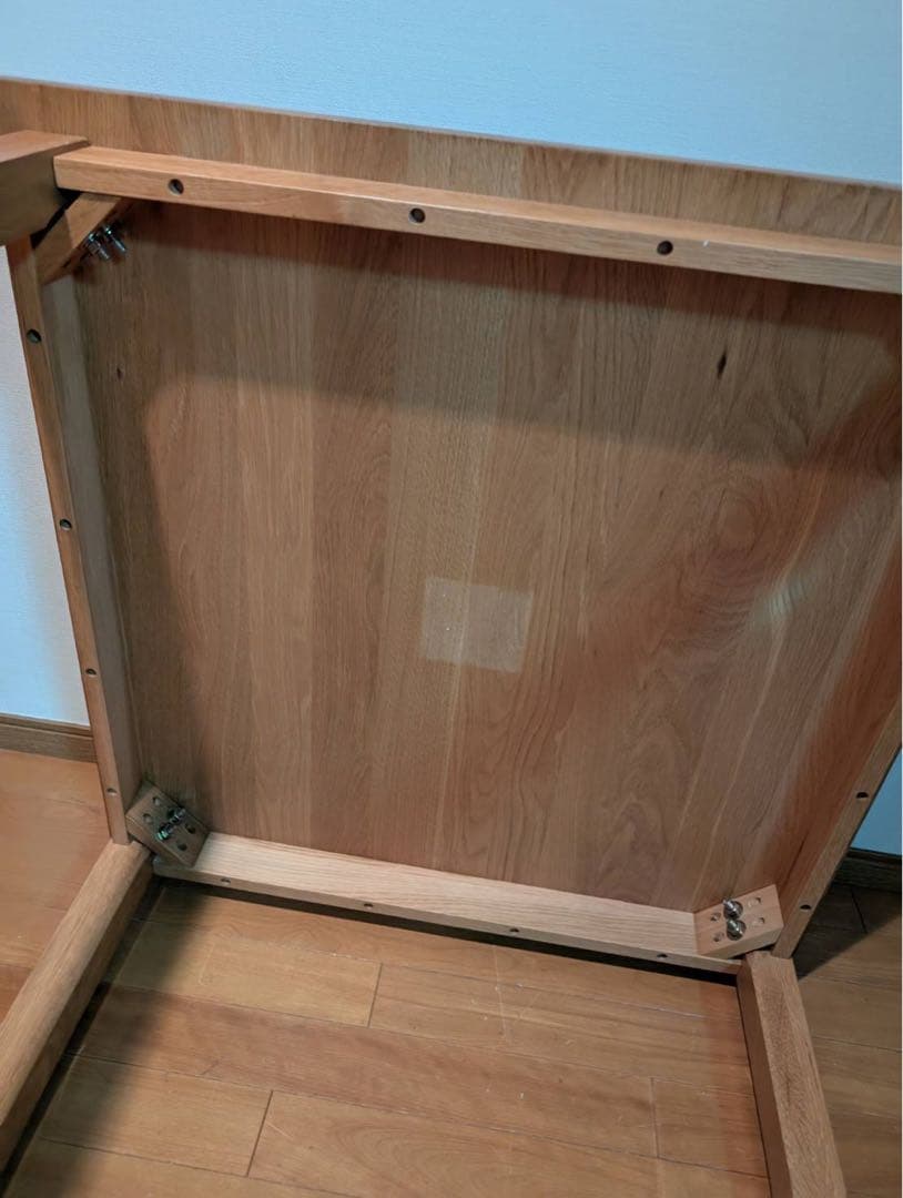 ■送料込■無印良品 正方形 木製デスク 天然木 タモ材 廃盤 机 ダイニング