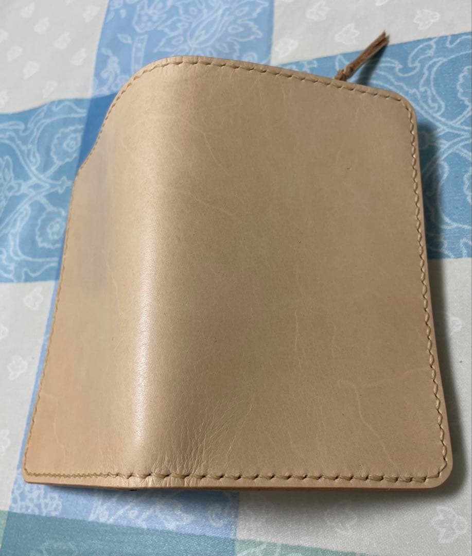 doさん専用　ミドルウォレット　手染め　青　本革　ハンドメイド