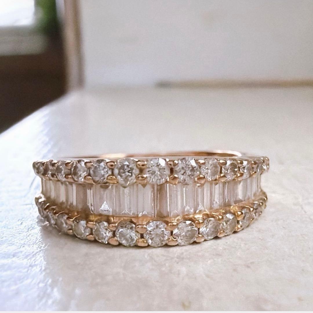 【4234】 K18PG 天然ダイヤモンド 1.00ct 11.5〜12号 鑑別