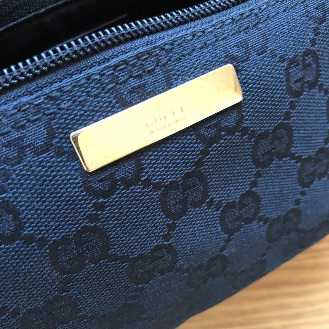 GUCCI グッチ アクセサリーポーチ パーティーバッグ GG柄キャンバス 黒