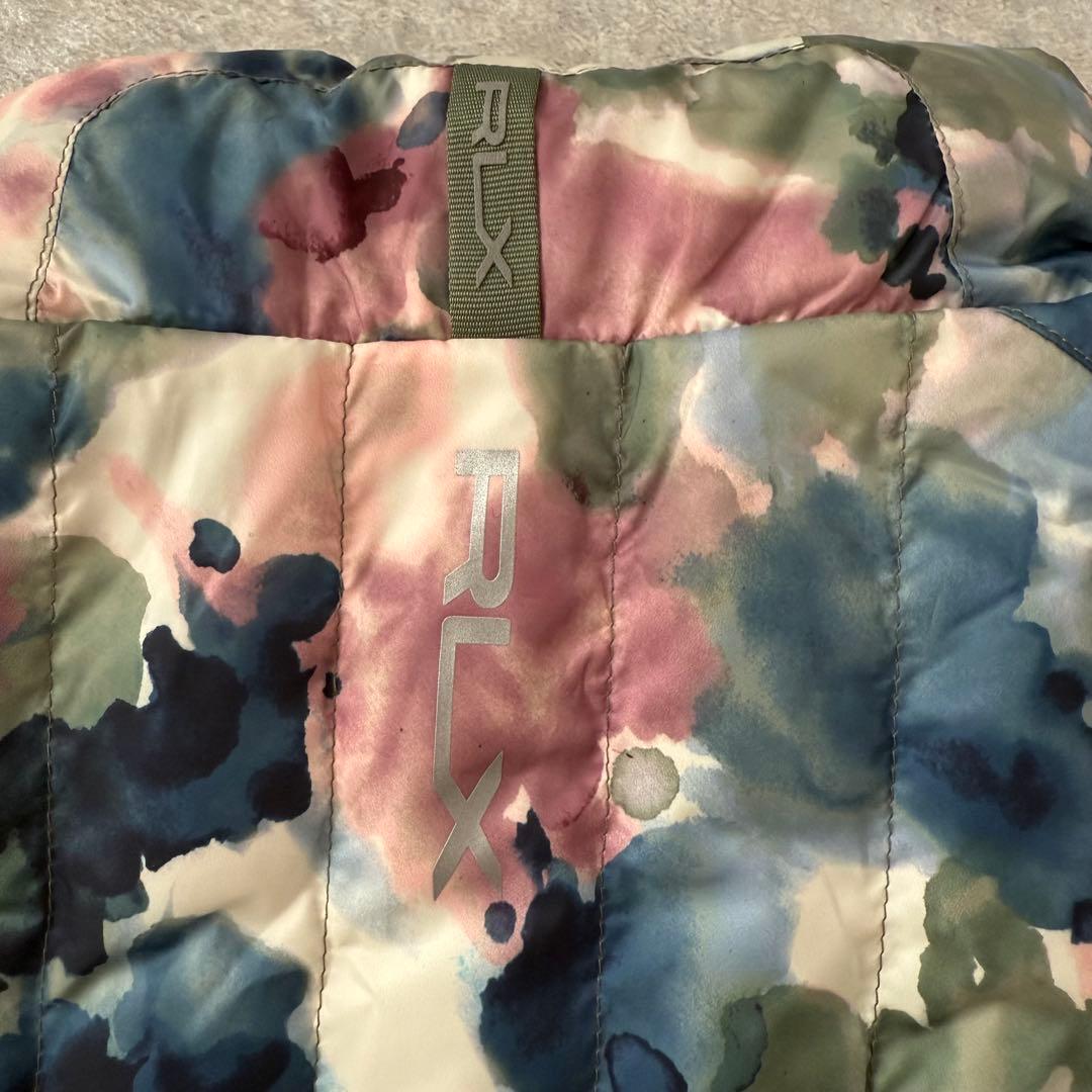 美品 RLX RALPH LAUREN ポロ ゴルフ 中綿ベスト 総柄 水彩