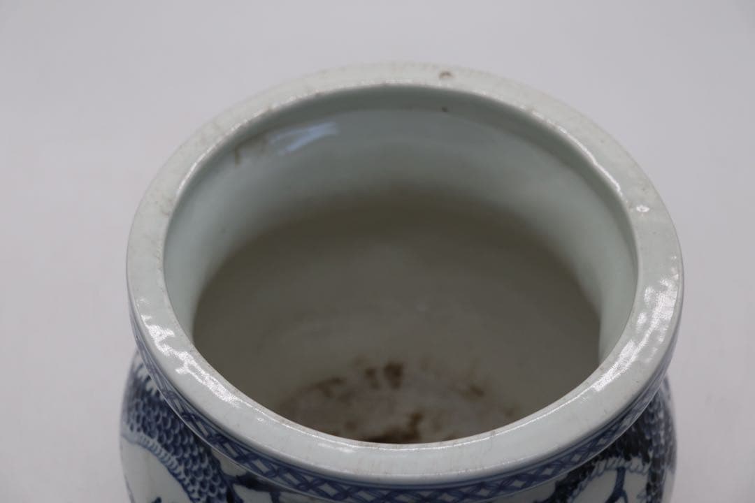 中国 染付 龍紋唾壺 送料込み250116