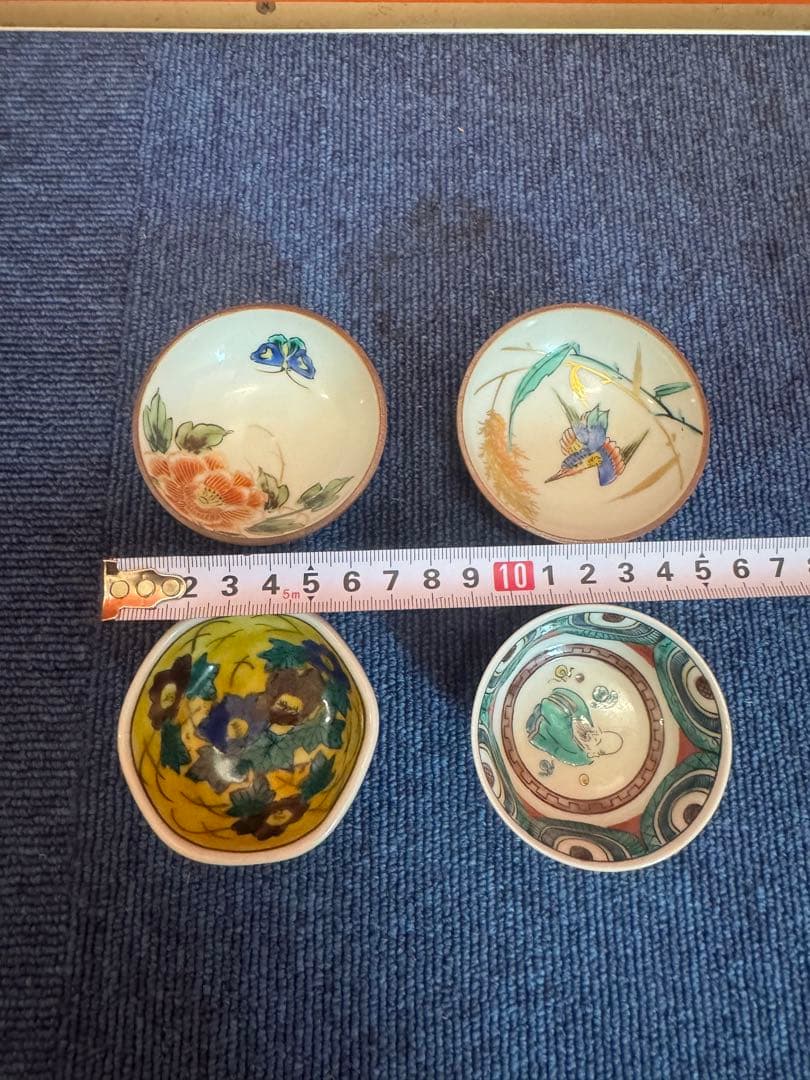 1898 九谷焼猪口4客時代物