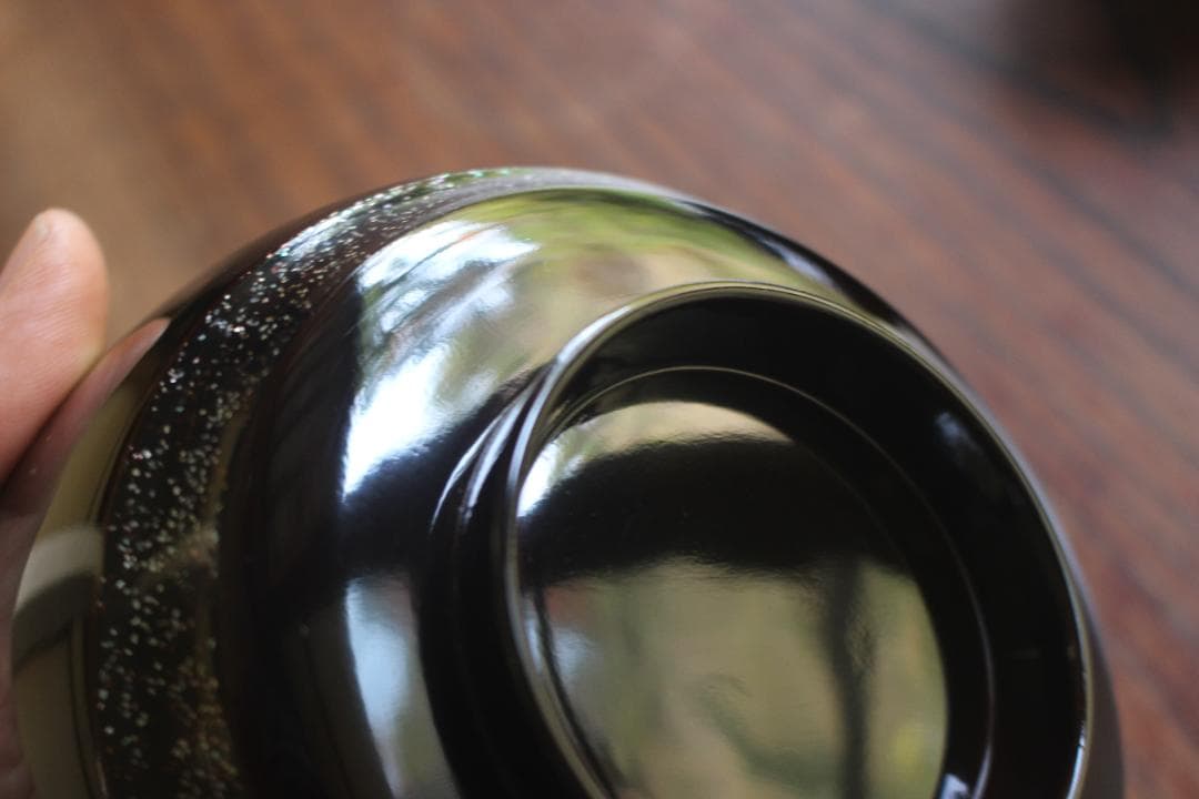 時代逸品！塗分け螺鈿黒漆に風情ある見返小槌蒔絵のお椀2点（検輪島塗蒔絵椀雑煮椀